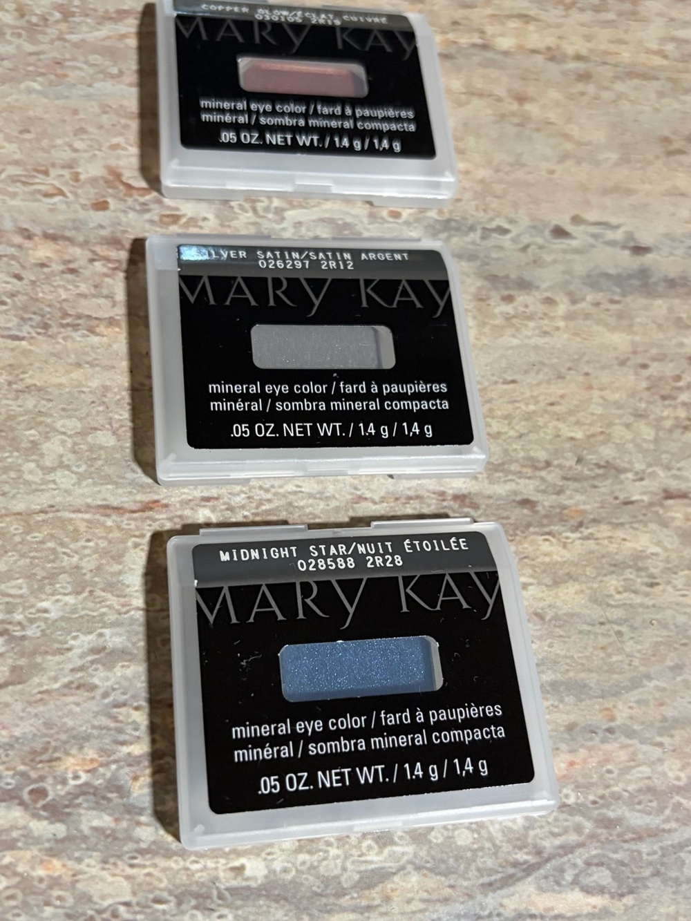 Mary Kay 3-Mineral Eye Color - Midnight Star Blue, Copper Glow, & Silver Satin